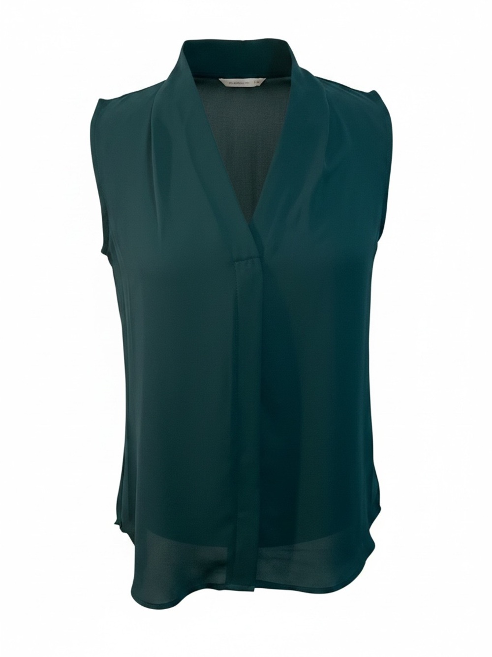 Nordstrom Rack Sleeveless Emerald Green Split Neck Blouse Size Small NWOT